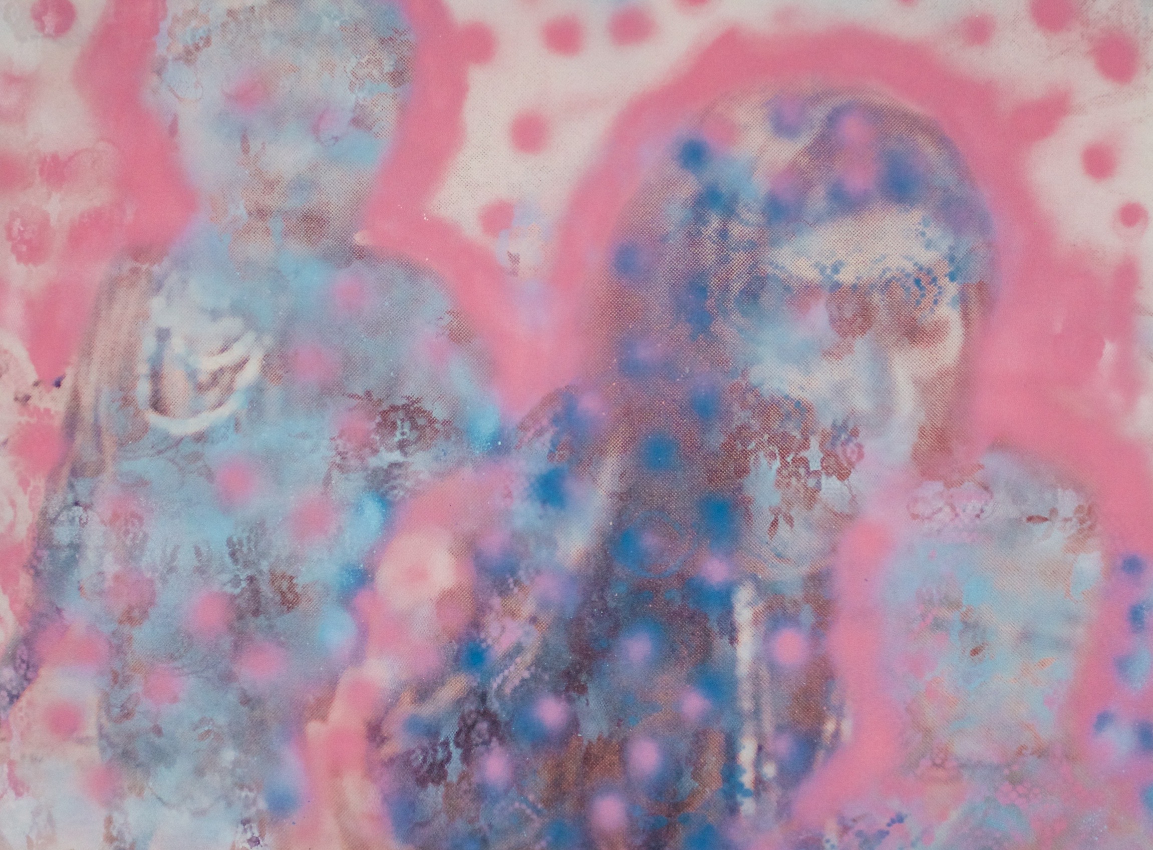 Little sisters secret, 2019, mixed media painting, unframed 100 x 80 cm, £1200