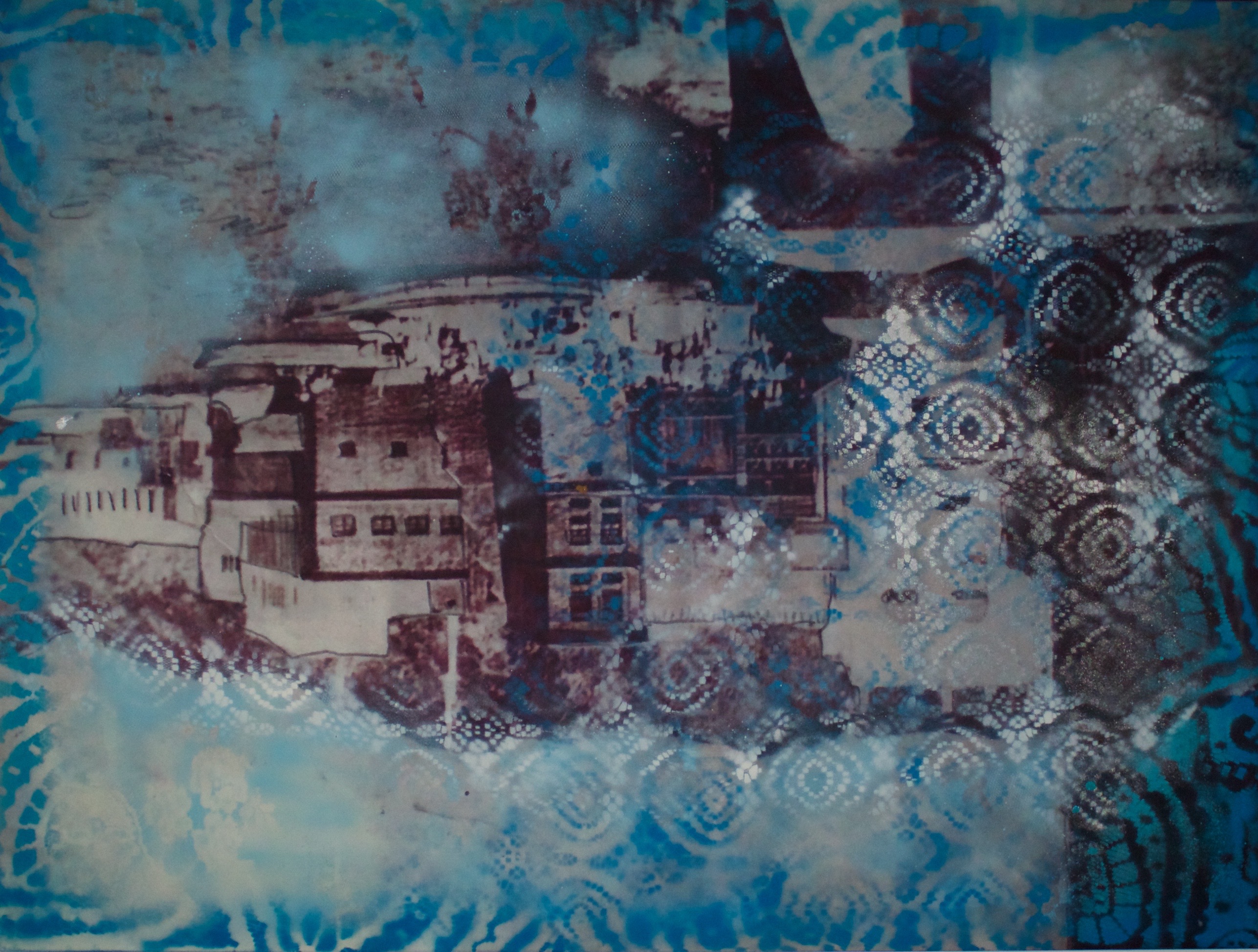 Where it all began, 2019, mixed media painting, unframed 100 x 80 cm, £1200